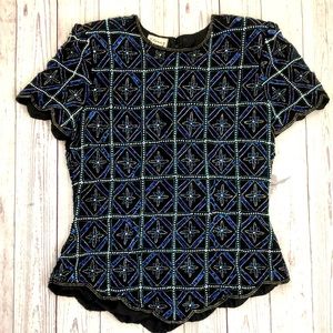 Stenay Vintage Sequin & Beaded Women’s Top Size L